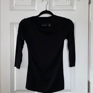 Black Dress Top, Quarter-Length with scoop neck